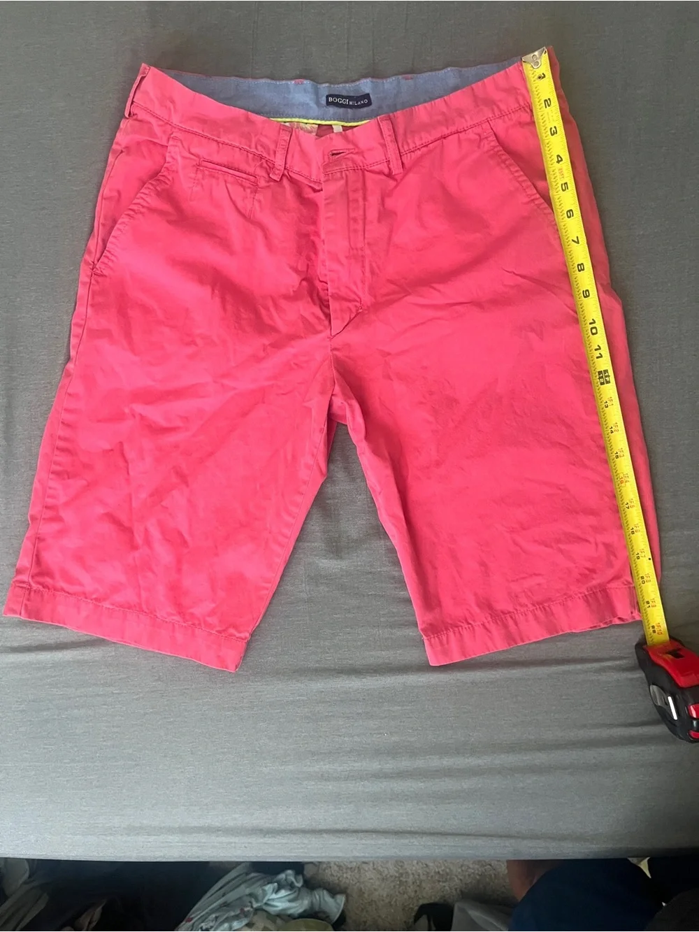 Boggi Milano Pink Flat-Front Men's Chino Shorts